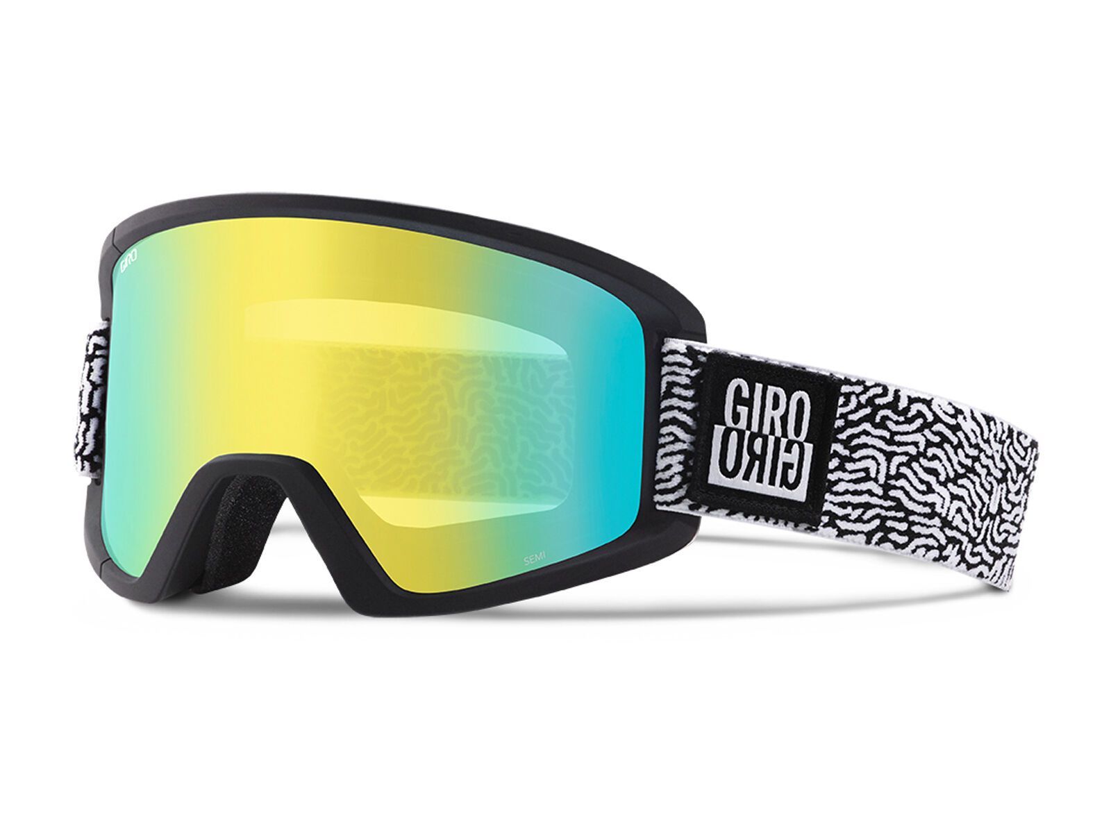 Giro Semi inkl. Wechselscheibe, black/white squiggle, loden yellow/yellow - Bild 1