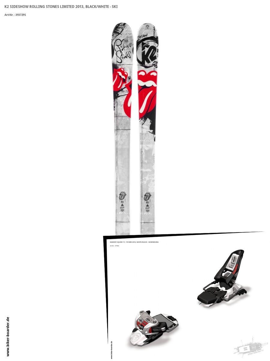 K2 SKI Set: Sideshow Rolling Stones Limited 2013 + Marker Squire 11 - Bild 1