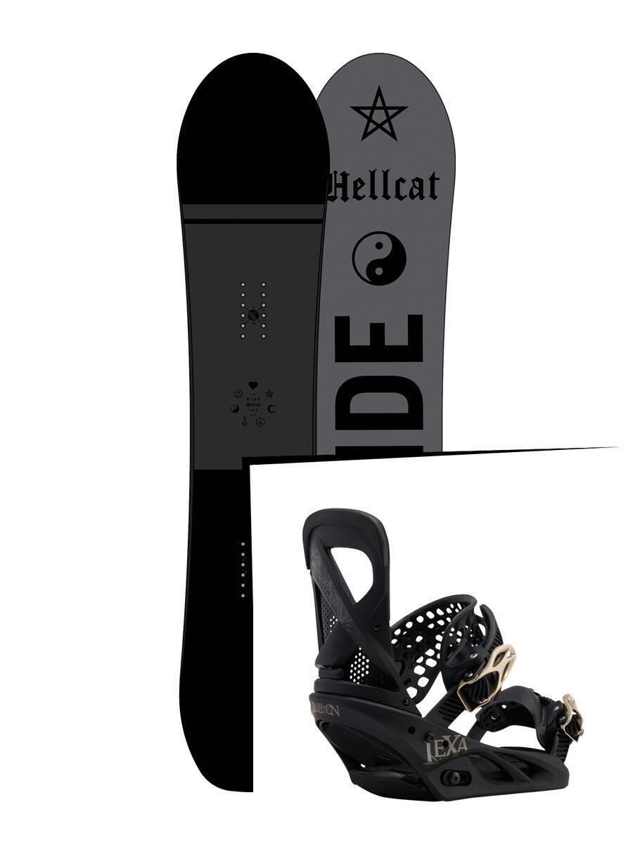 Set: Ride Hellcat 2017 + Burton Lexa 2017, black gold - Snowboardset - Bild 1