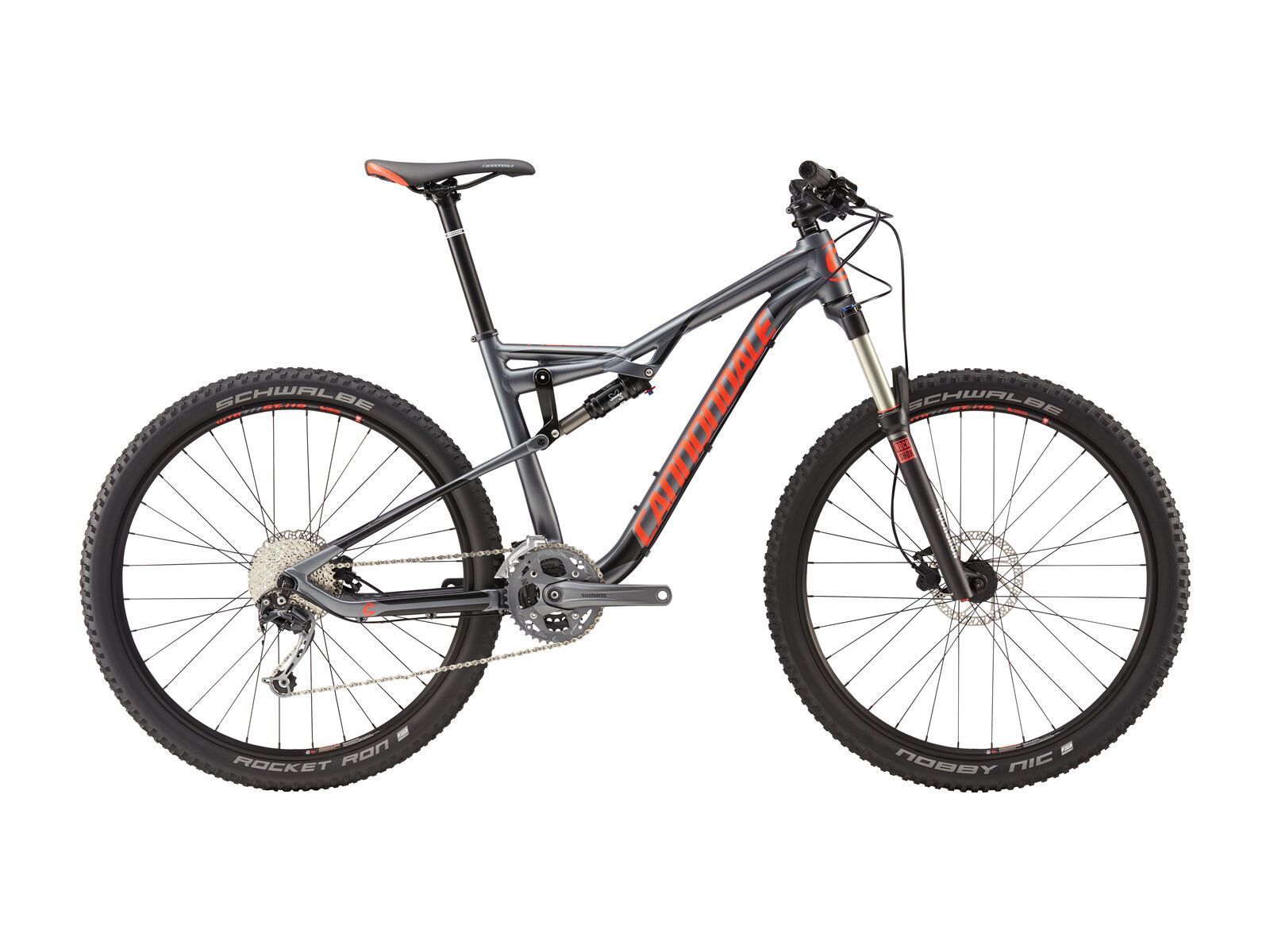 Cannondale Habit 6, charcoal grey w/ jet black, acid red, matte - Bild 1