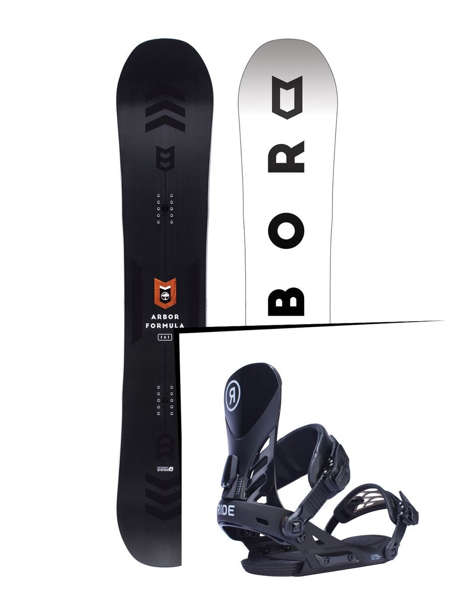 Set: Arbor Formula Mid Wide 2017 + Ride EX, black - Snowboardset - Bild 1