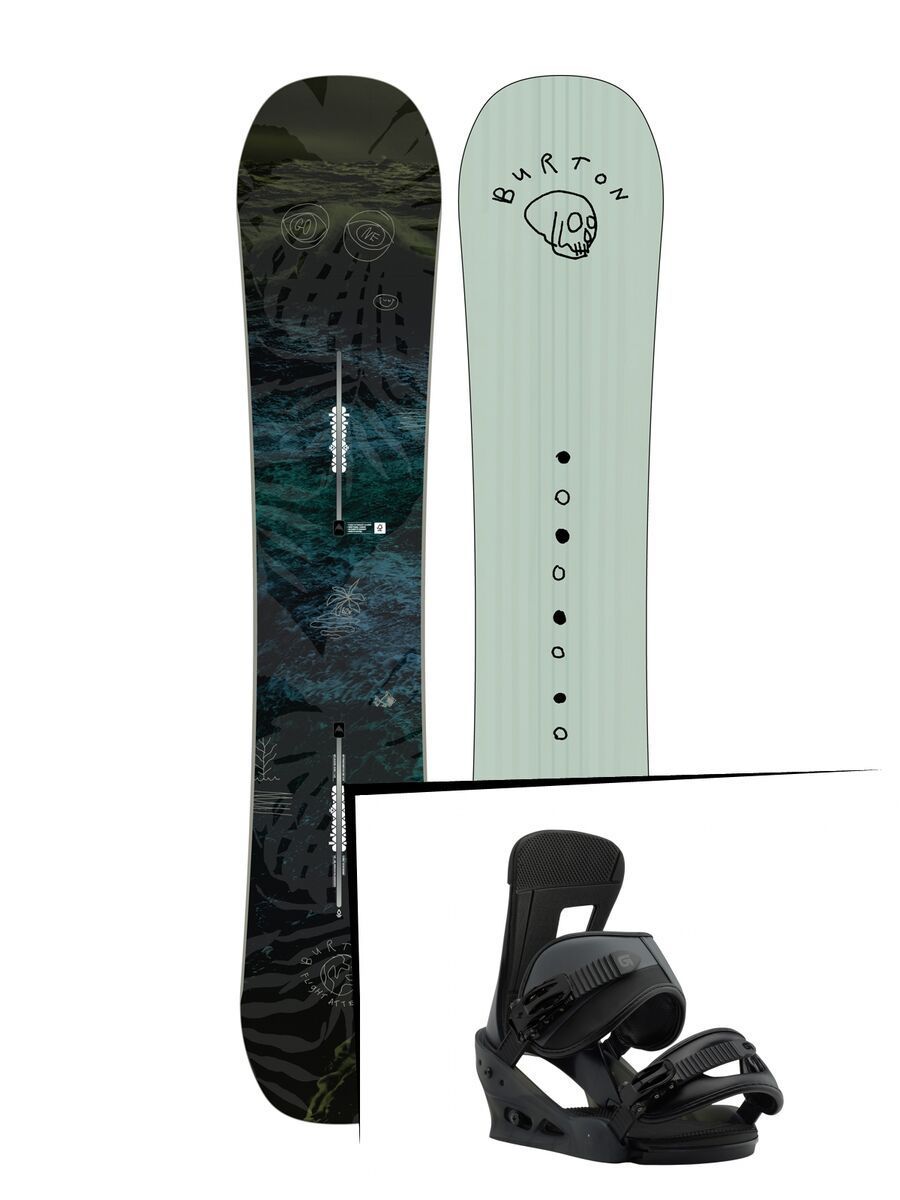 Set: Burton Flight Attendant Wide 2019 + Burton Freestyle black matte - Bild 1