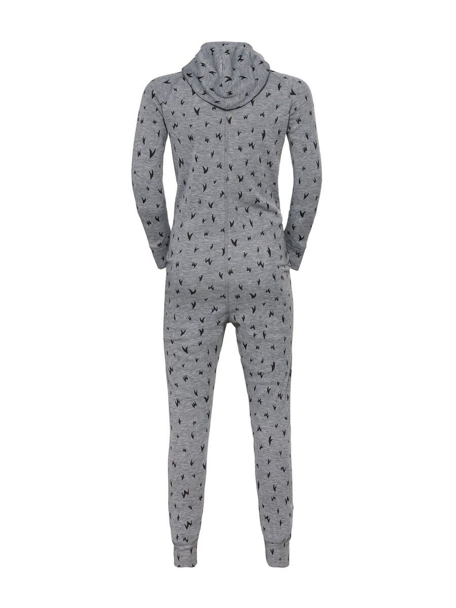 Odlo Active Warm Eco Kids One-Piece Baselayer Suit, grey melange/graphic - Bild 2