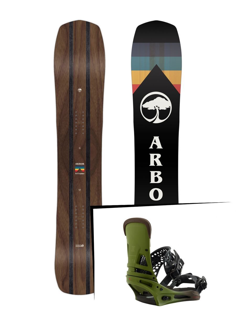 Set: Arbor A-Frame 2019 + Burton Malavita camp on green - Bild 1