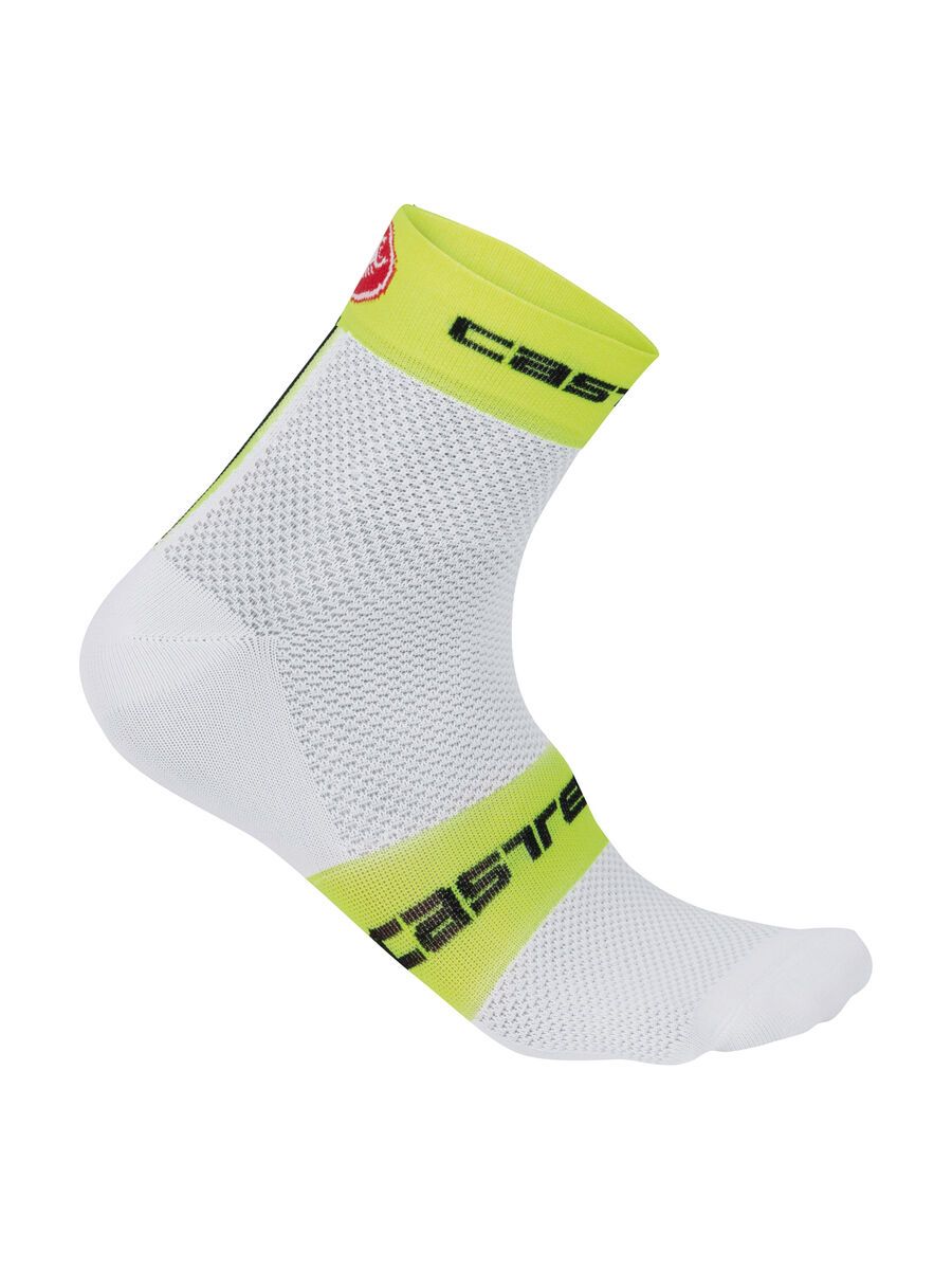 Castelli Free 6 Sock, white/yellow fluo - Bild 1