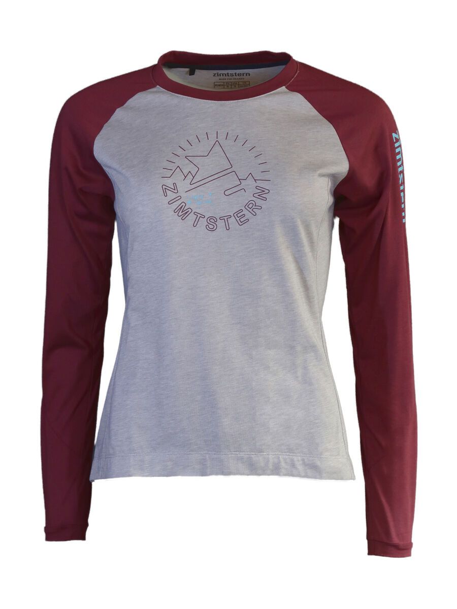 Zimtstern PureFlowz Shirt LS Women’s, glacier grey melange/windsor wine - Bild 1