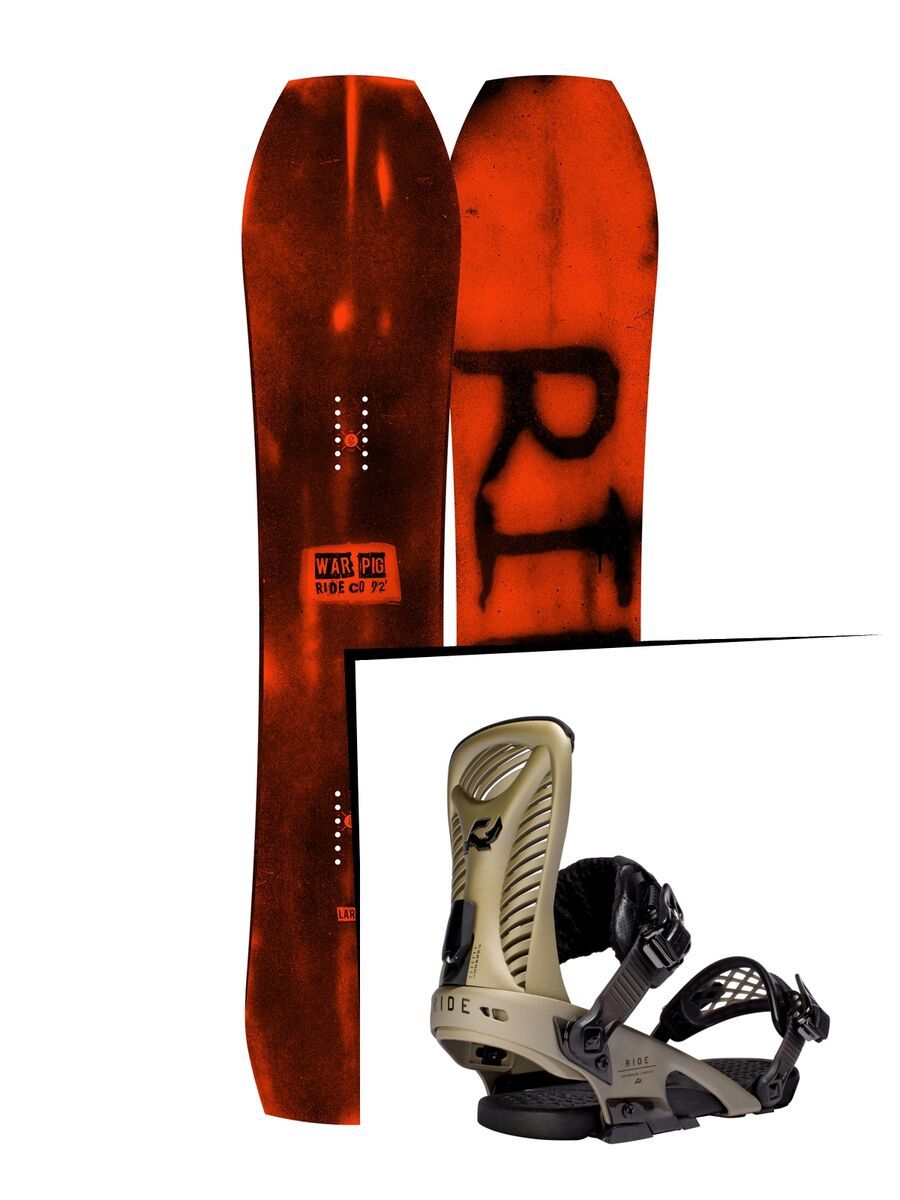 Set: Ride Warpig Large 2017 + Ride Capo 2016, gold - Snowboardset - Bild 1