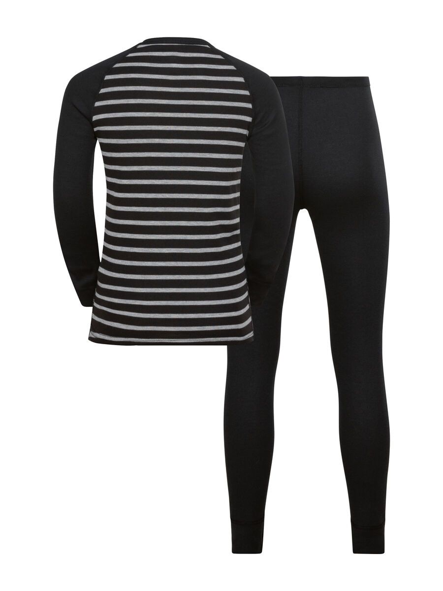 Odlo Active Warm Eco Kids Baselayer Set, black/grey melange/stripes - Bild 2