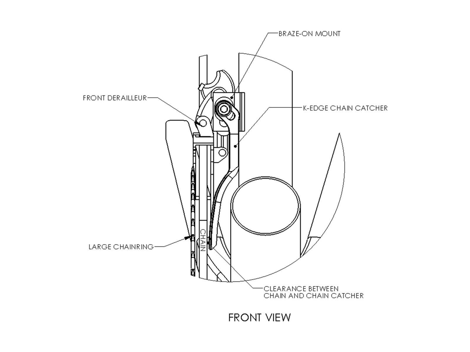 K-Edge Road Braze-on Chain Catcher, gunmetal - Bild 2