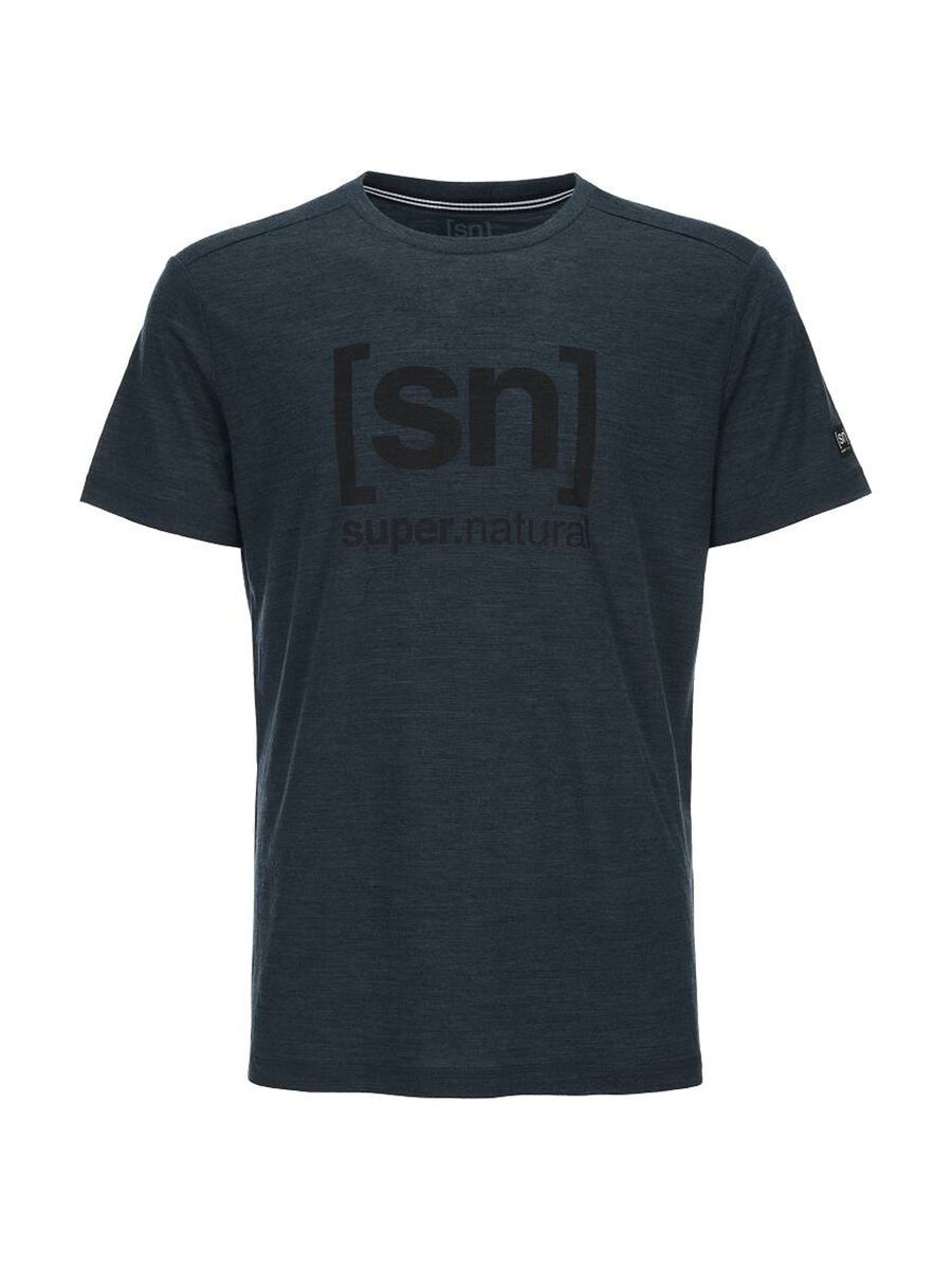 super.natural M Essential I.D. Tee, navy blazer melange/print - Bild 1