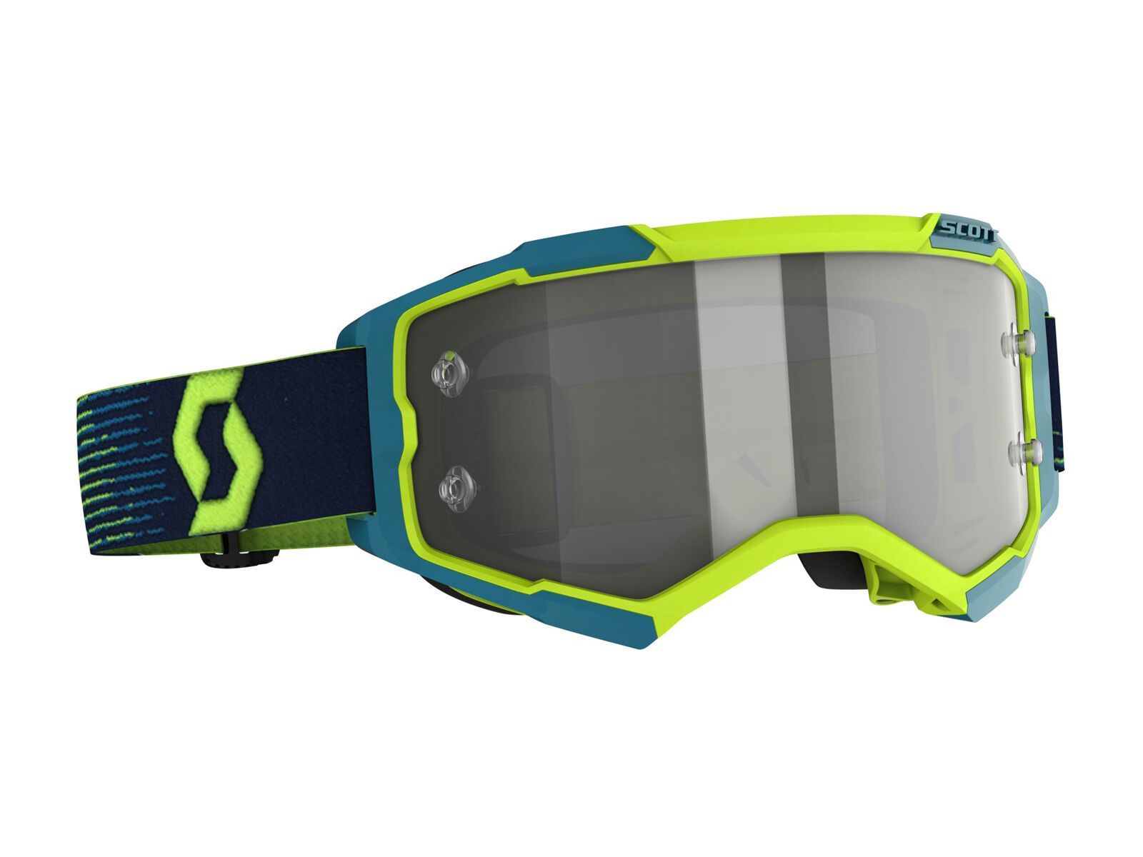 Scott Fury LS Goggle, neon yellow/blue/Lens: light sensitive grey works - Bild 1