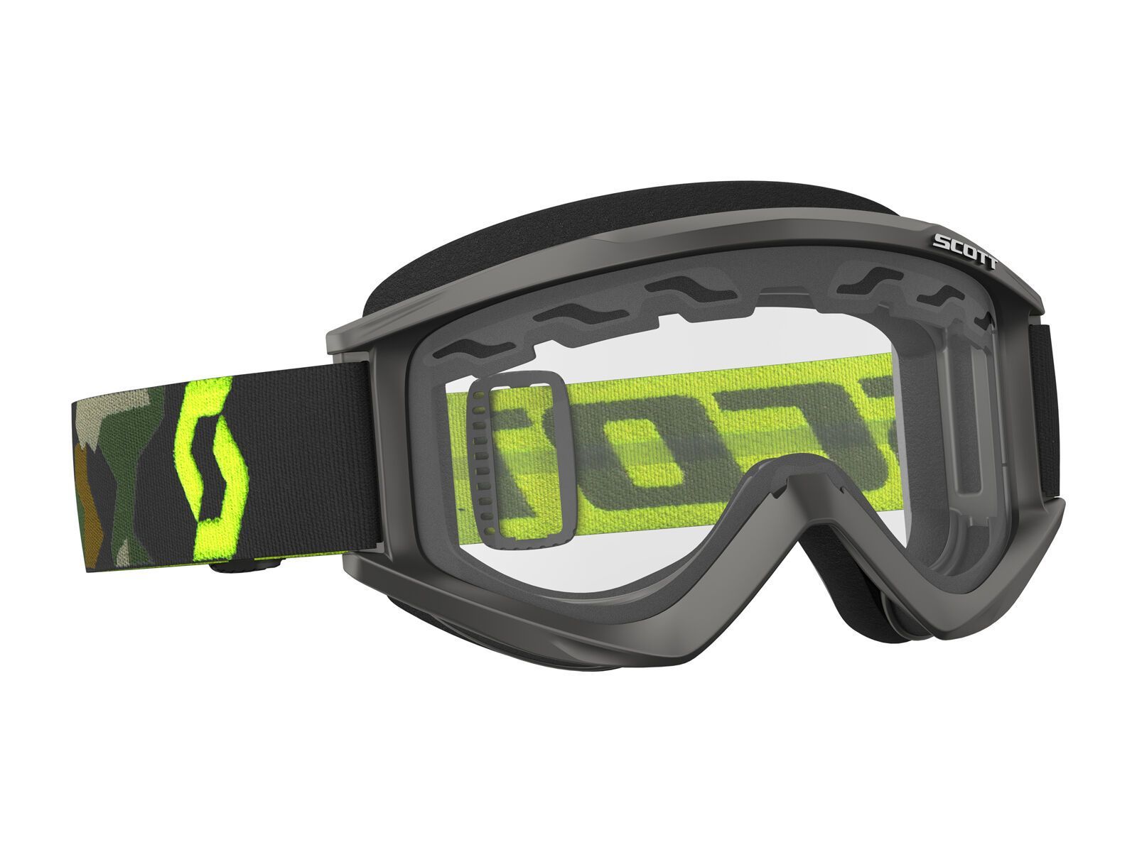 Scott Goggle Recoil Xi Enduro, grey/fluo yellow/Lens: clear - Bild 1