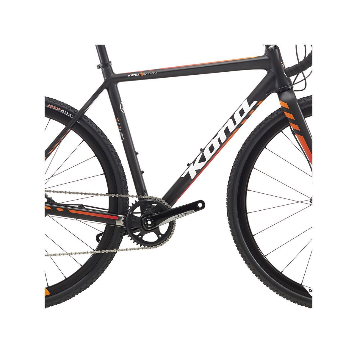 Kona Major Jake, matt carbon w/ white & orange-red fade decals - Bild 3