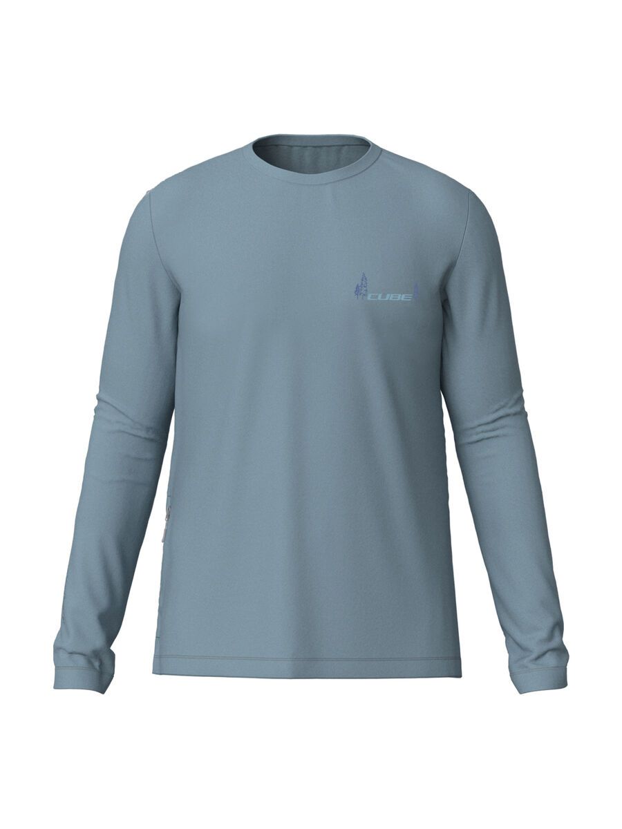 Cube MTB Rundhalstrikot Soft Touch langarm, blue - Bild 1