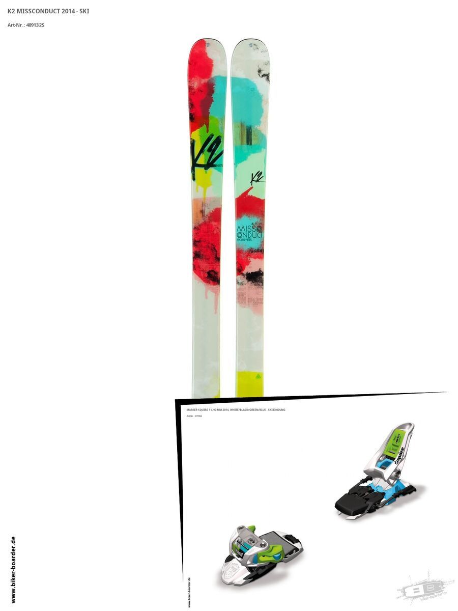 K2 SKI Set: MissConduct 2014 + Marker Squire 11 - Bild 1