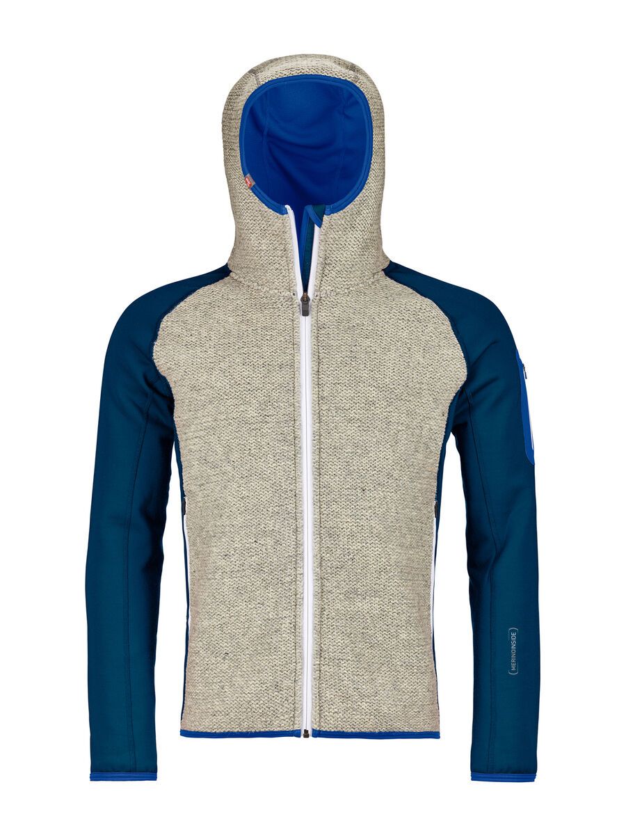 Ortovox Merino Fleece Plus Classic Knit Hoody M, petrol blue - Bild 1