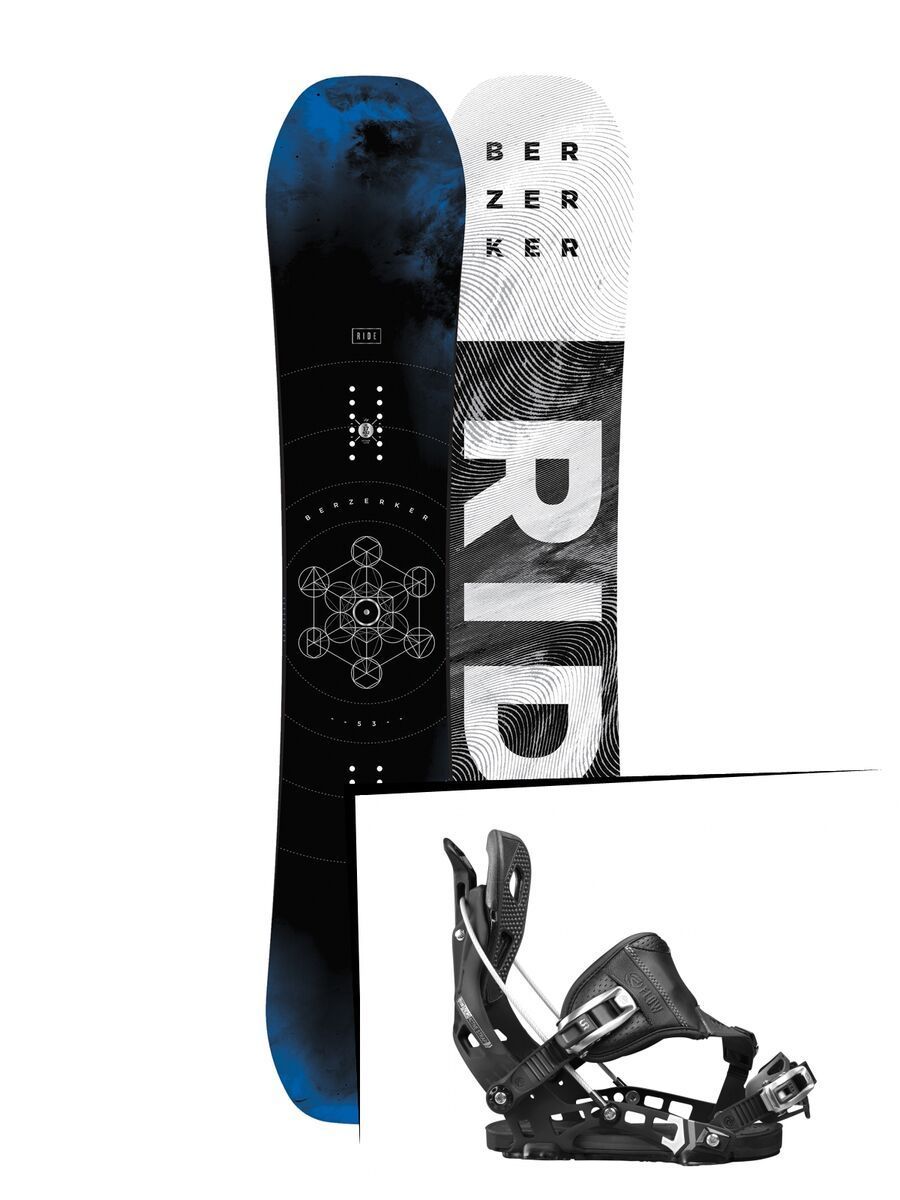 Set: Ride Berzerker 2017 + Flow NX2 Hybrid 2017, black - Snowboardset - Bild 1