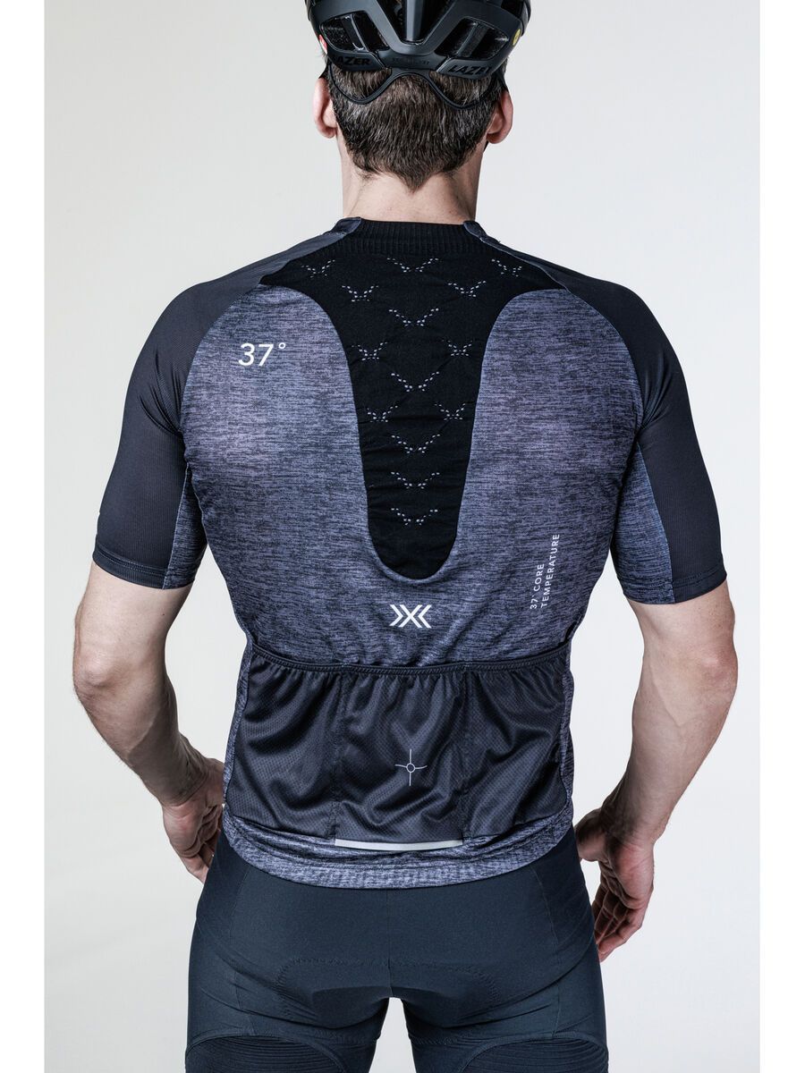 X-Bionic Corefusion Men's Cycling Short Sleeve Merino Jersey, opal black melange - Bild 7