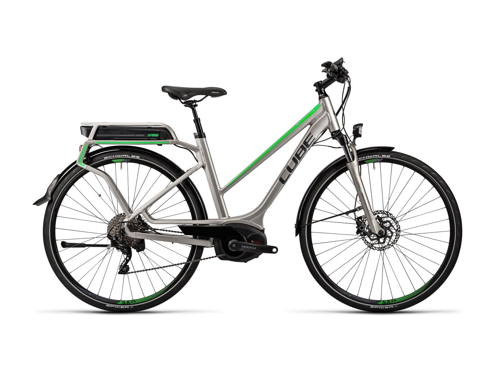 Cube Touring Hybrid Pro 400 Trapeze, silver´n´flashgreen - Bild 1