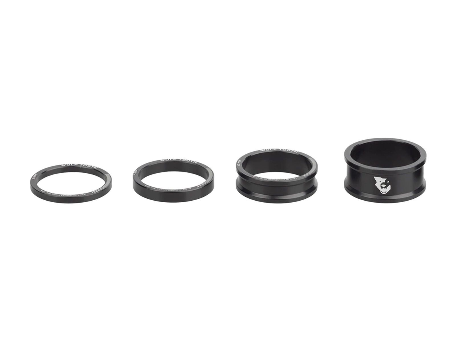 Wolf Tooth Precision Headset Spacers - 3/5/10/15 mm Kit black SPACER-BLK-KIT1
