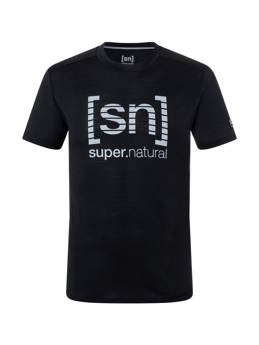 super.natural Grid Logo Tee Herren, jet black/vapor grey - Bild 1