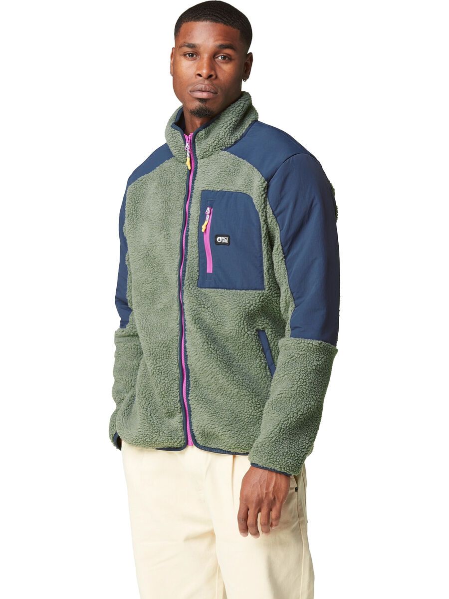 Picture Quilchena Zip Fleece, green spray dark blue - Bild 4