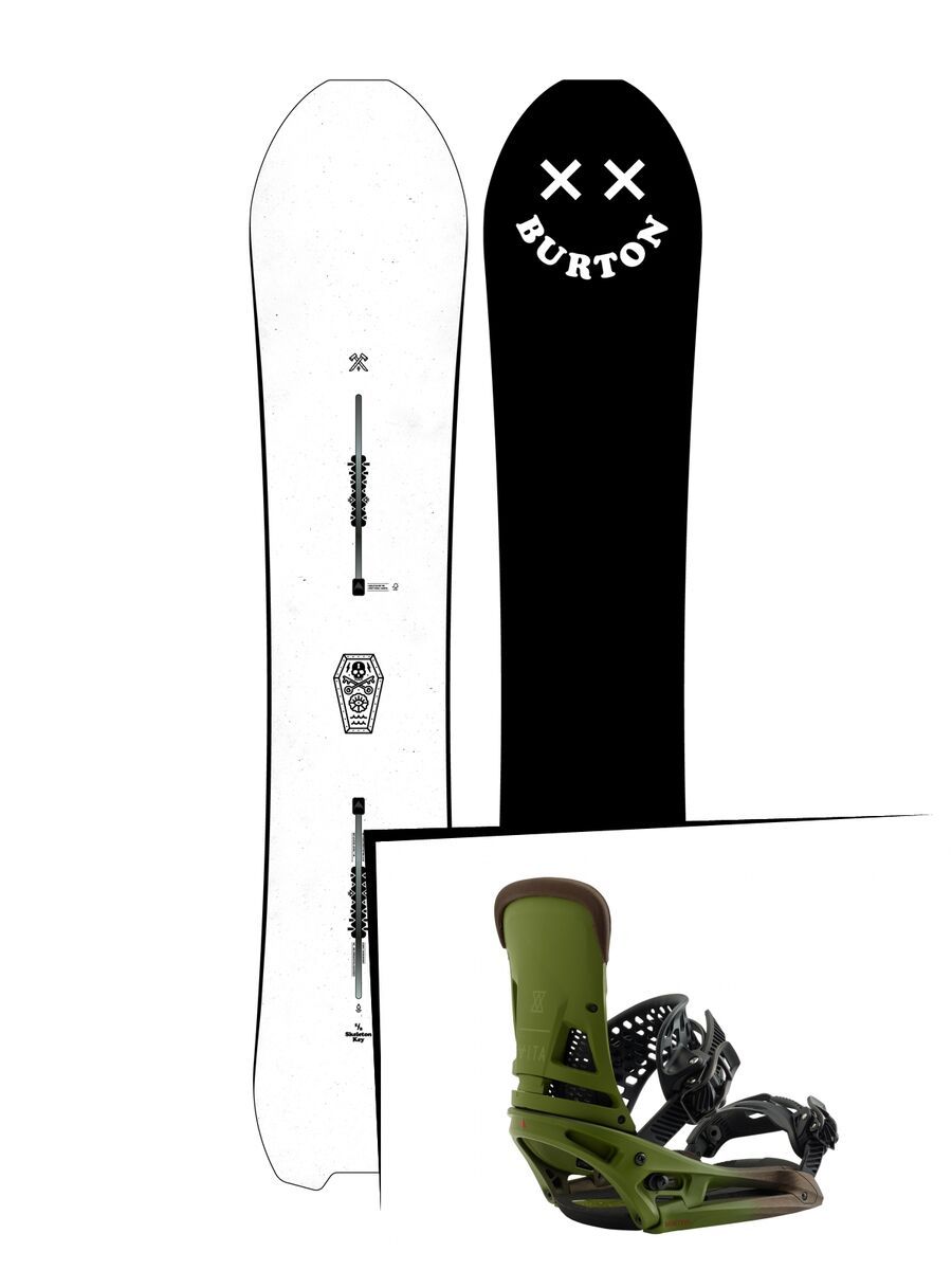 Set: Burton Skeleton Key 2019 + Burton Malavita EST camp on green - Bild 1