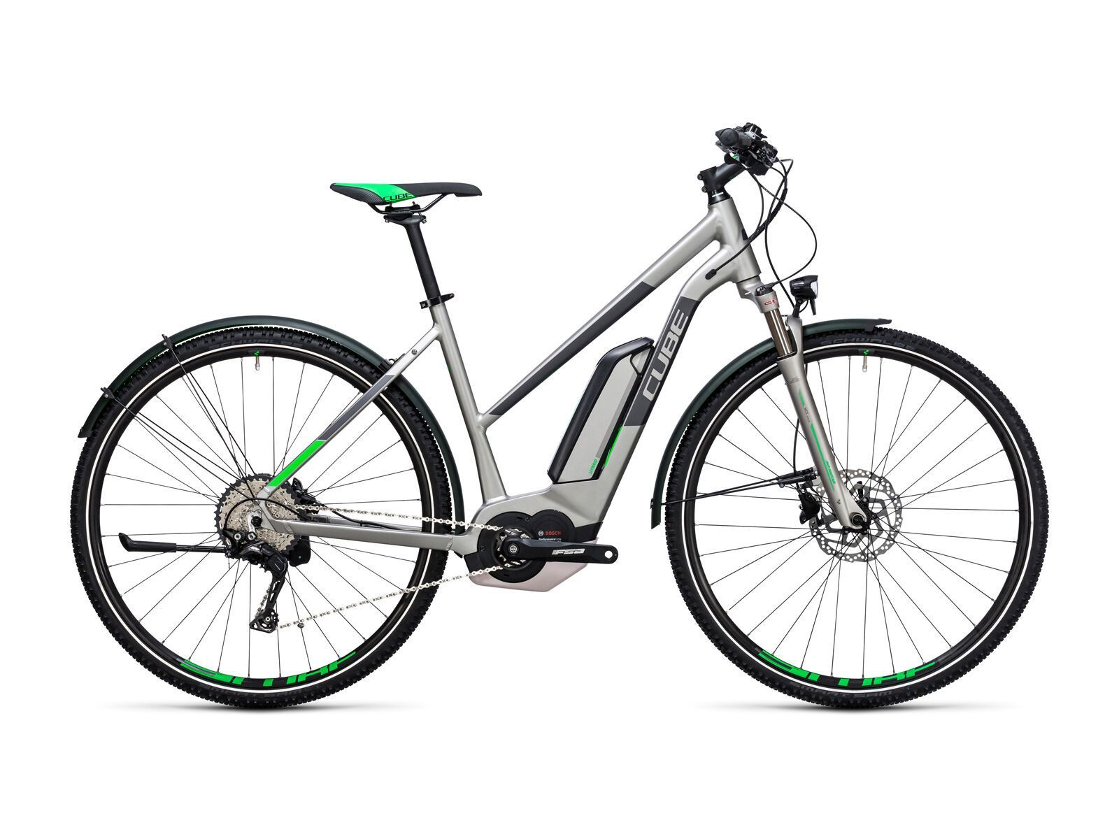 Cube Cross Hybrid Race Allroad 500 Trapeze, silver´n´green - Bild 1