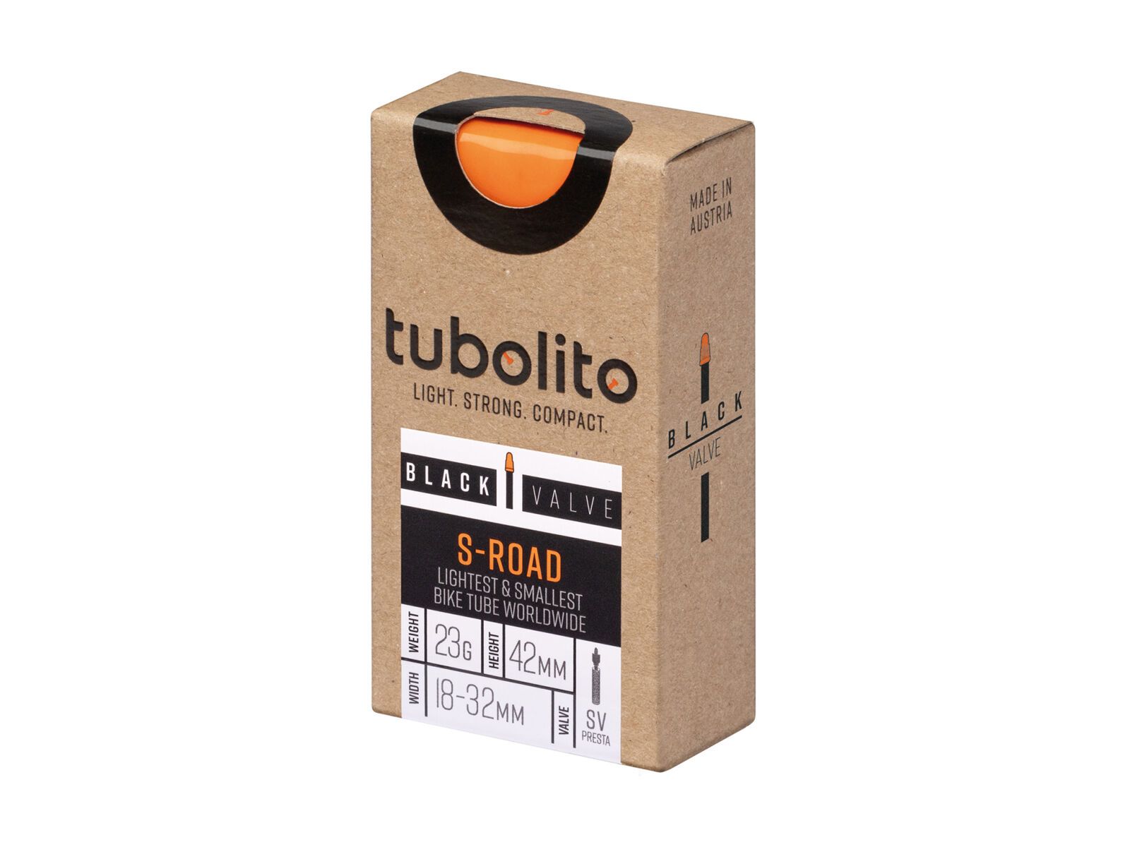 Tubolito S-Tubo-Road 42 mm - 700C x 18-32 / Black Valve orange 33000043