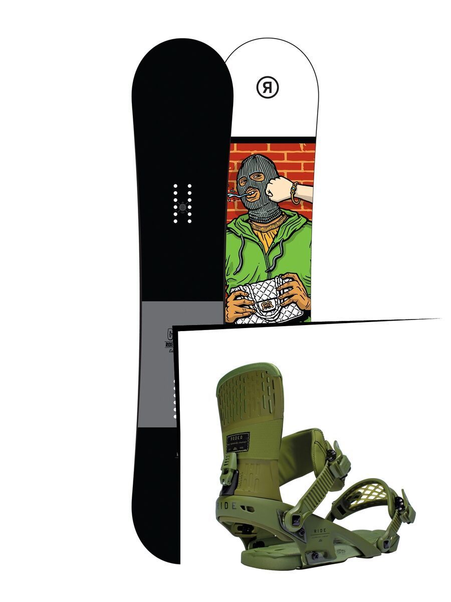 Set: Ride Crook 2017 + Ride Rodeo 2016, forest - Snowboardset - Bild 1