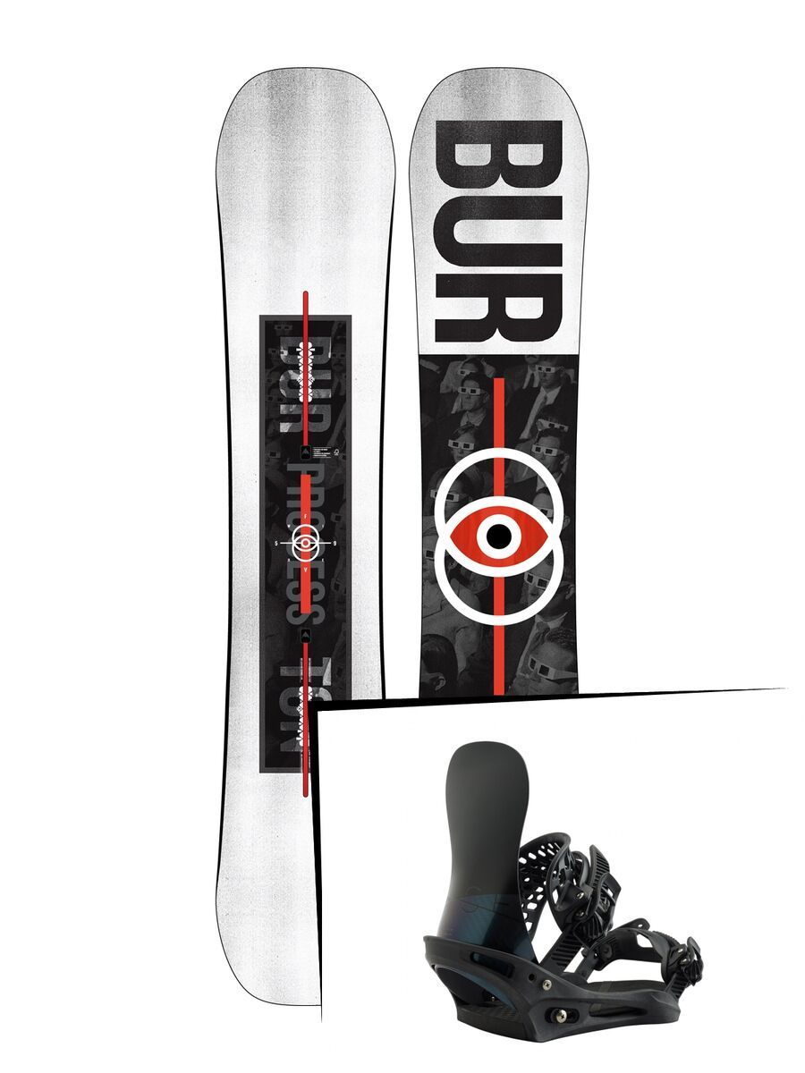 Set: Burton Process Flying V Wide 2019 + Burton X-Base black matte - Bild 1