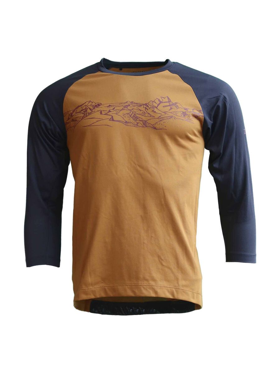 Zimtstern PureFlowz Shirt 3/4 Men’s, golden brown/dark navy - Bild 1