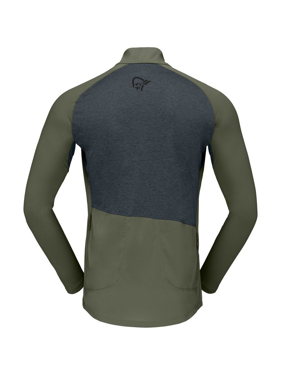 Norrona fjørå equaliser Long Sleeve Zip Top M's, olive night/caviar - Bild 2