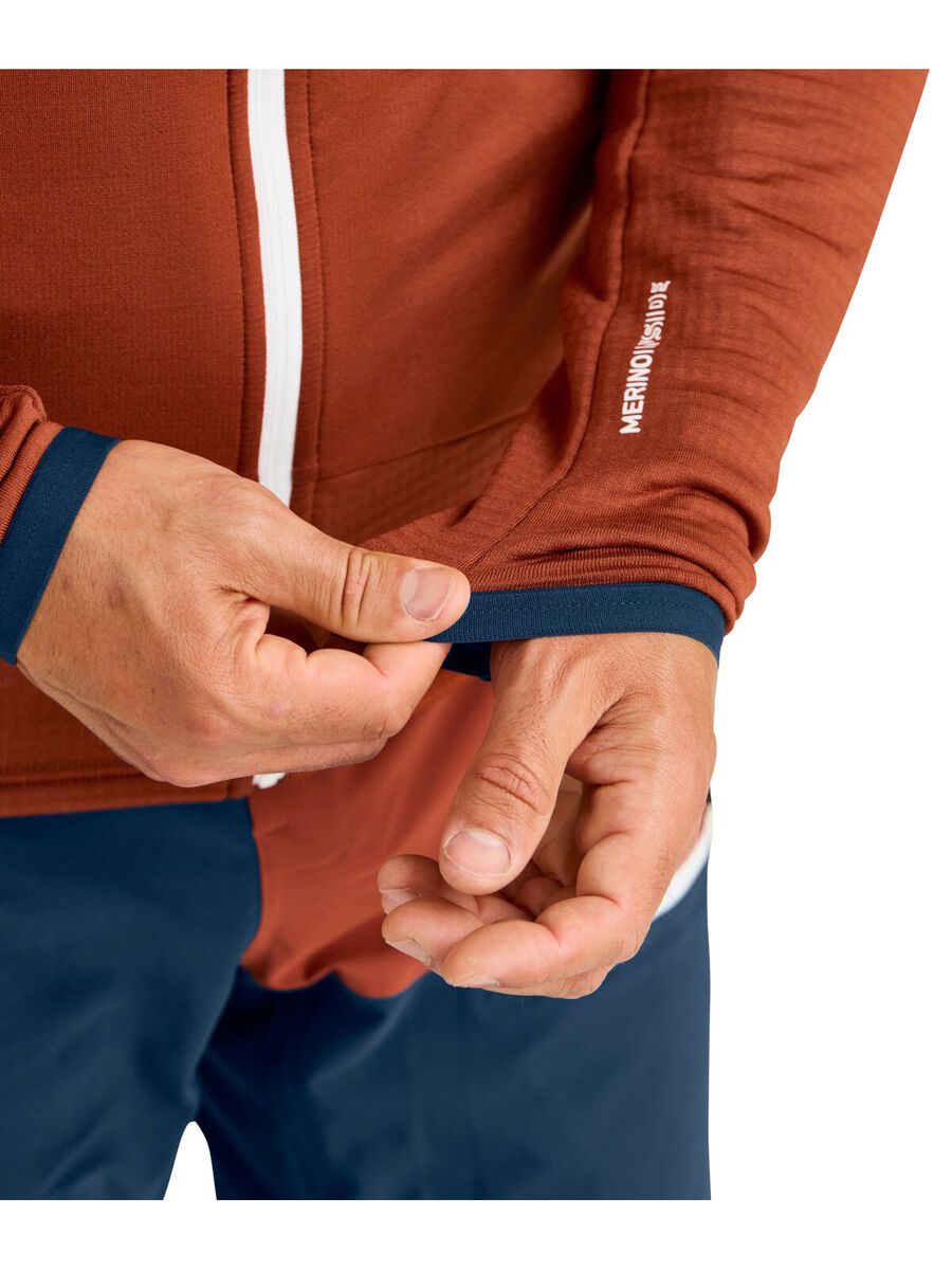 Ortovox Merino Fleece Grid Hoody M, clay orange - Bild 5
