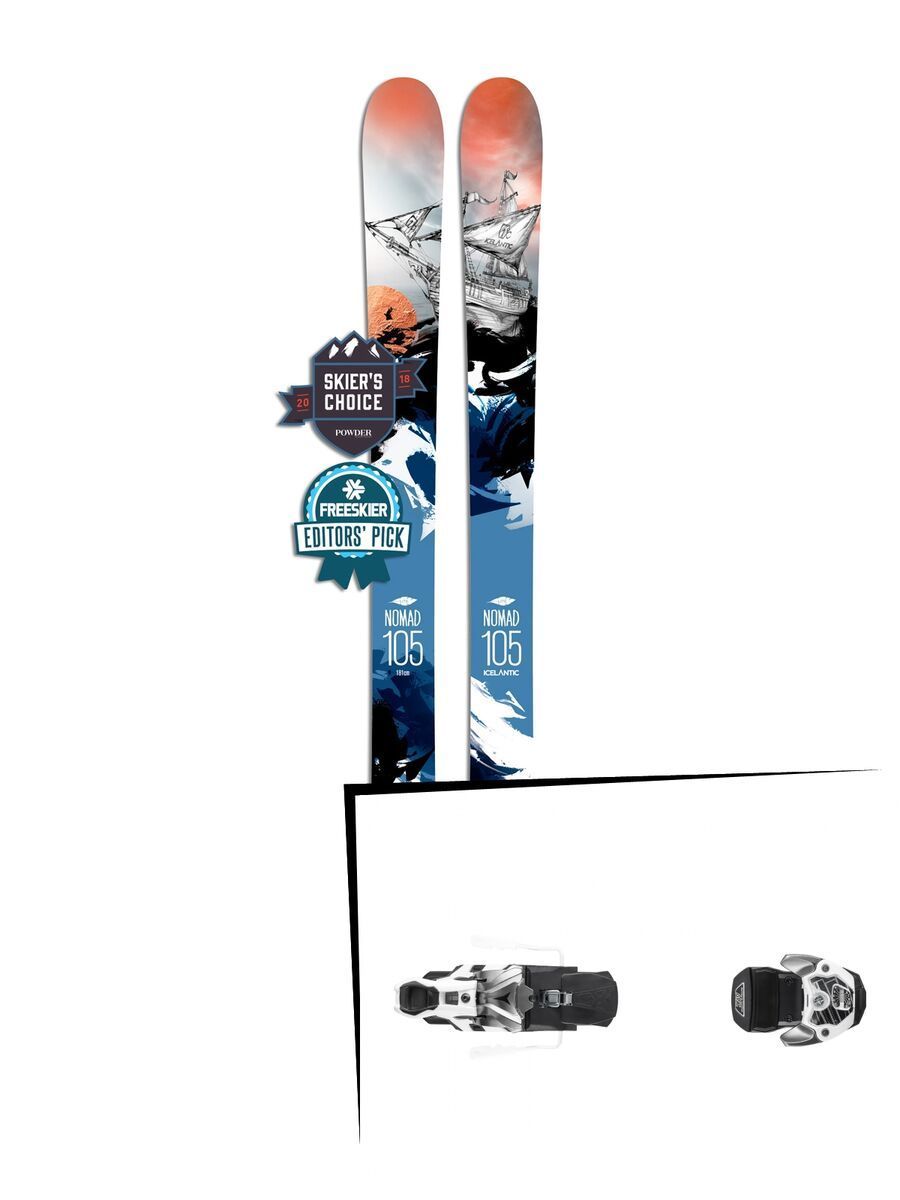 Set: Icelantic Nomad 105 Lite 2018 + Atomic Warden MNC 13 gun metal/white - Bild 1