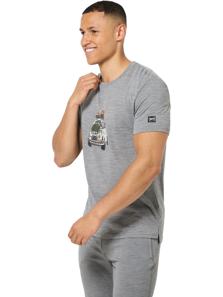 super.natural Carski Tee Herren, cashmere grey melange/various - Bild 4