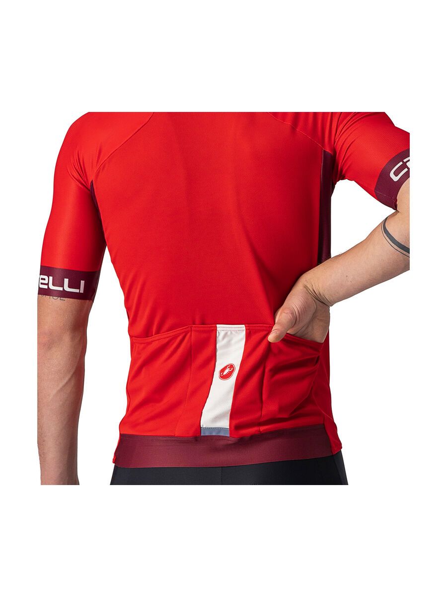 Castelli Entrata VI Jersey, red/bordeaux-ivory - Bild 6