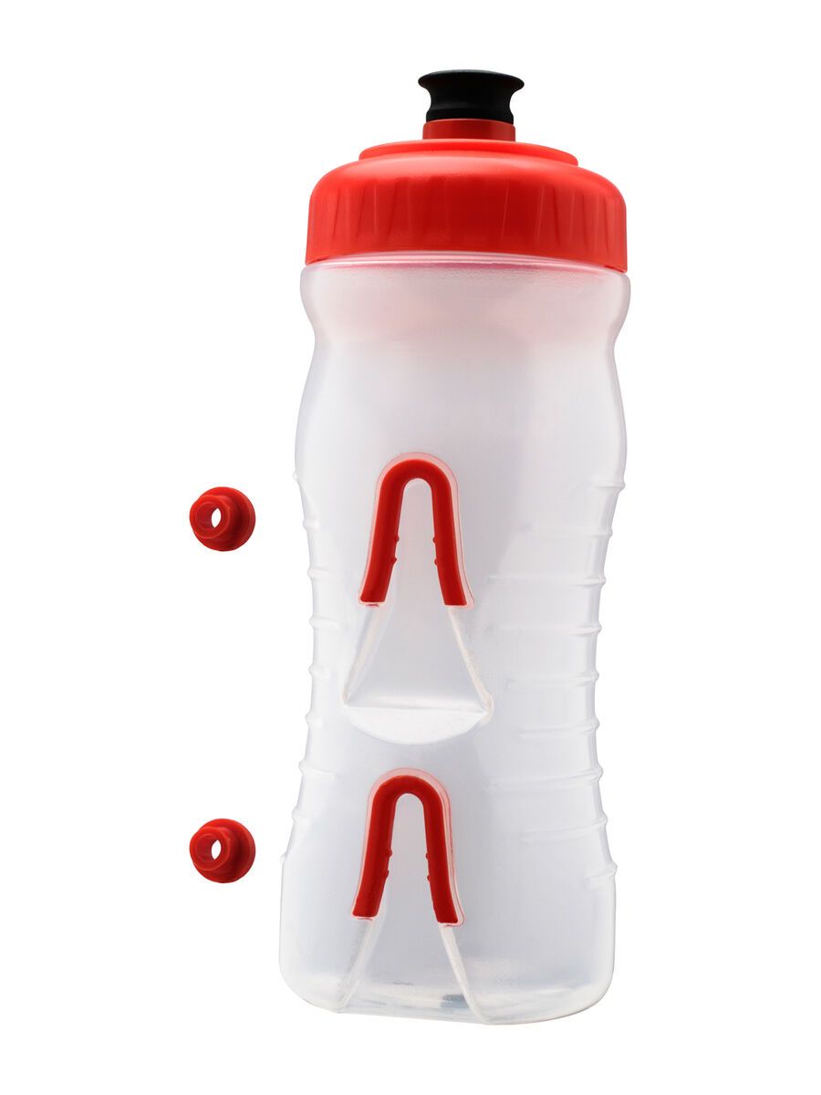 Fabric Cageless Bottle 600 ml, clear/red - Bild 3
