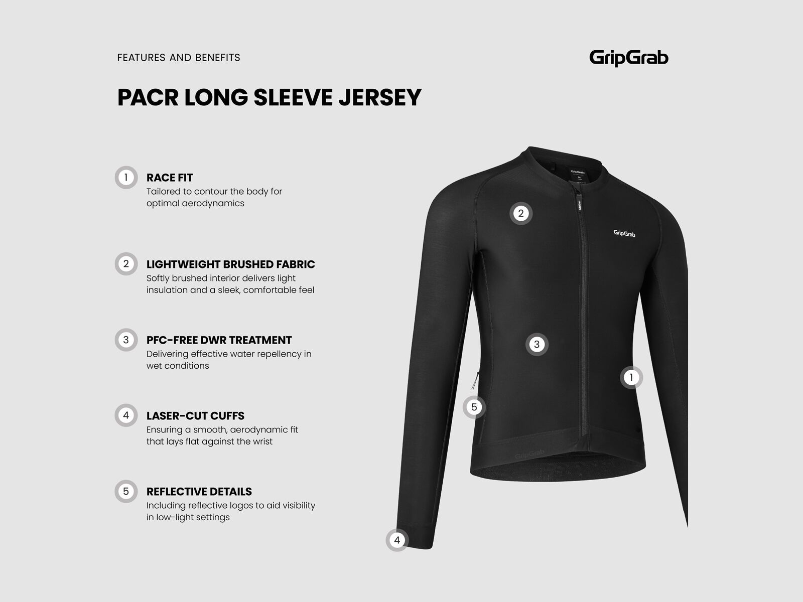 GripGrab PACR Long Sleeve Jersey, black - Bild 12