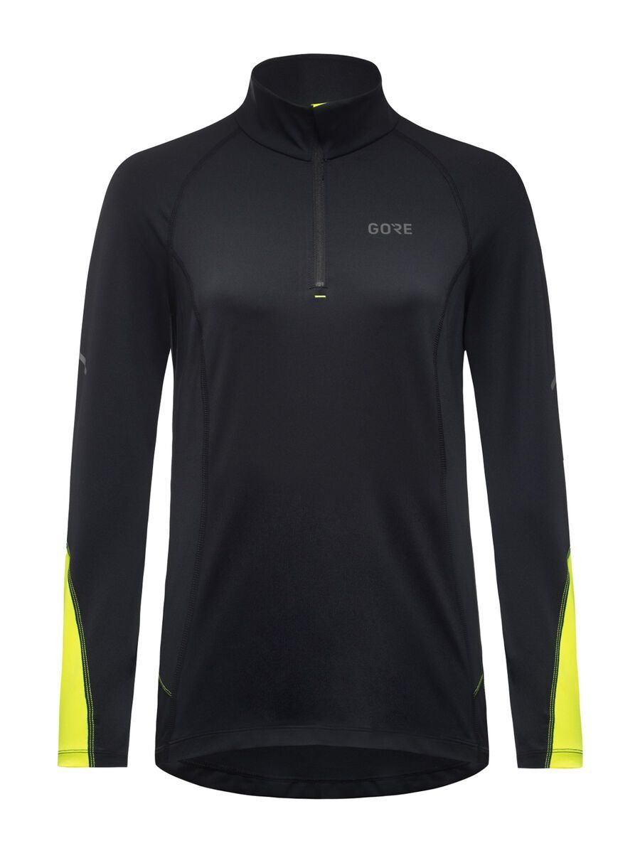 GOREWEAR M Damen Mid Zip Shirt Langarm, black/neon yellow - Bild 1
