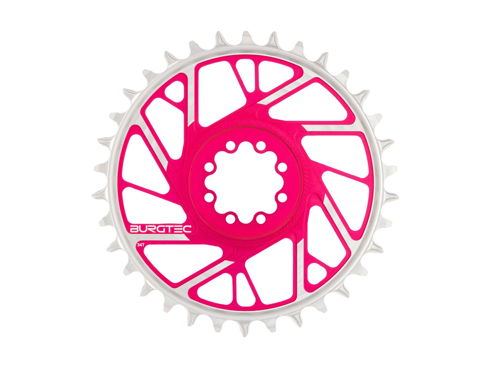 Burgtec 3 mm Offset Thick Thin Chainring SRAM 8-Bolt, toxic barbie pink - Bild 13