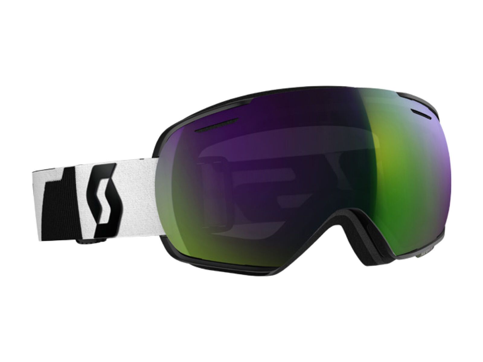 Scott Linx inkl. Wechselscheibe, black white/Lens: solar green chrome - Bild 1