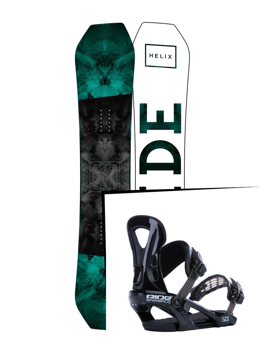 Set: Ride Helix 2017 + Ride LX 2015, black - Snowboardset - Bild 1