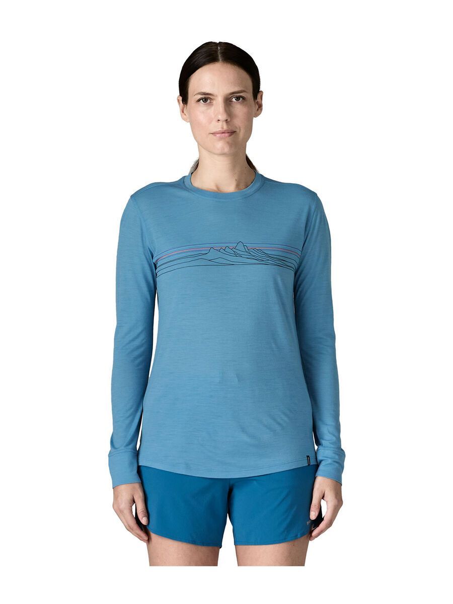 Patagonia Women's Long-Sleeved Capilene Cool Merino Blend Graphic Shirt Strata Stripe, shore blue - Bild 2