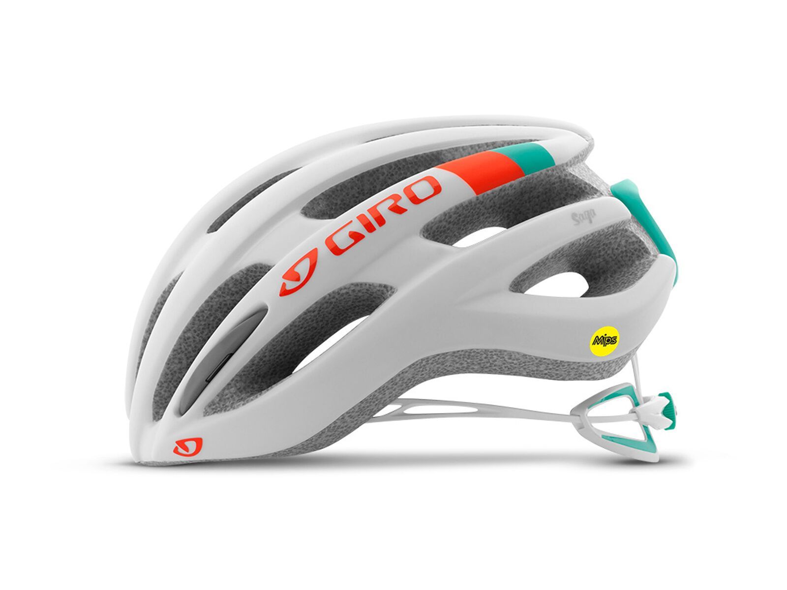 Giro Saga MIPS, matte white/turquoise/vermillion - Bild 2