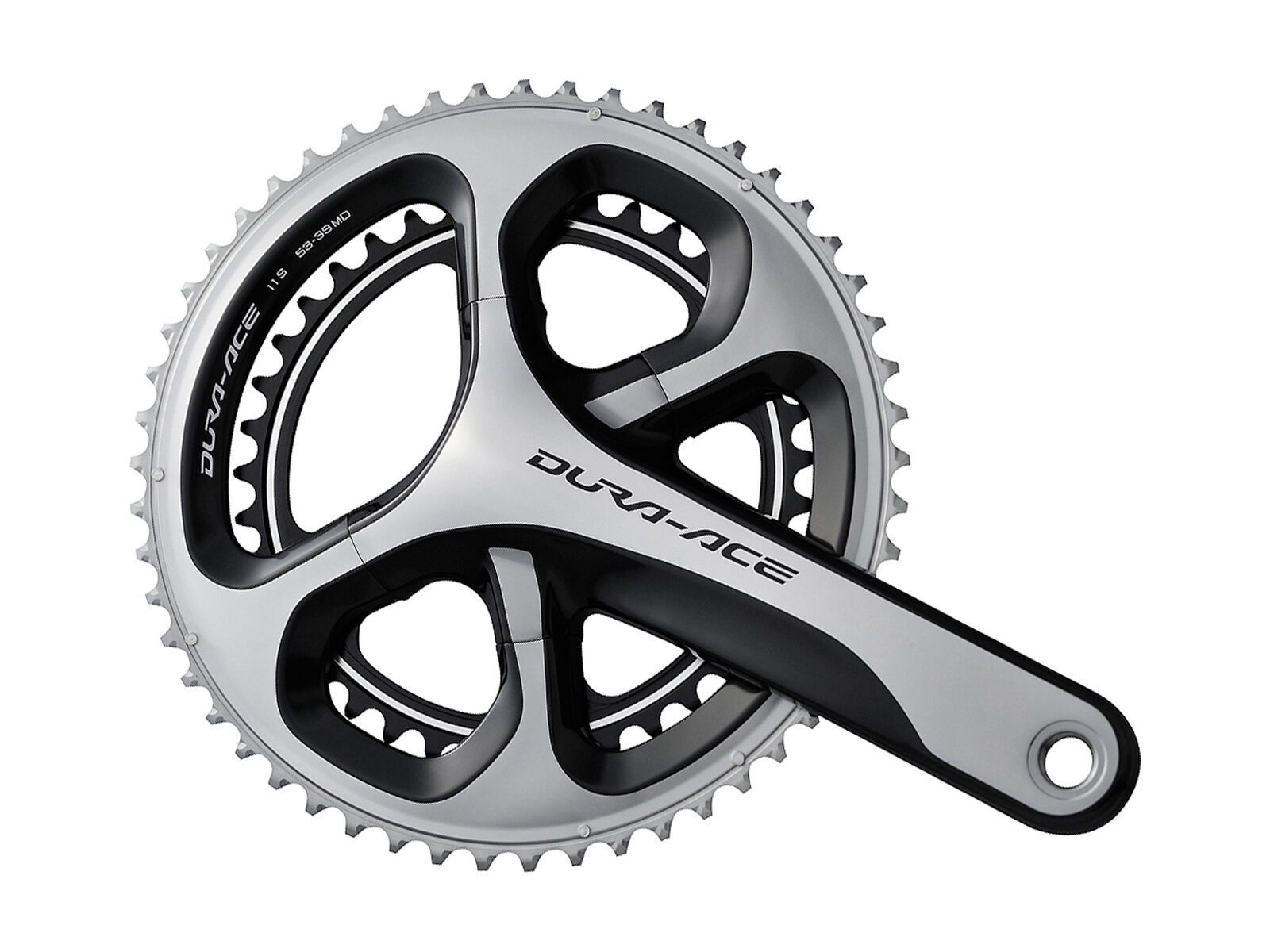 Shimano Kurbelgarnitur Dura-Ace FC-9000 2x11 - 53/39, silber/schwarz - Bild 1