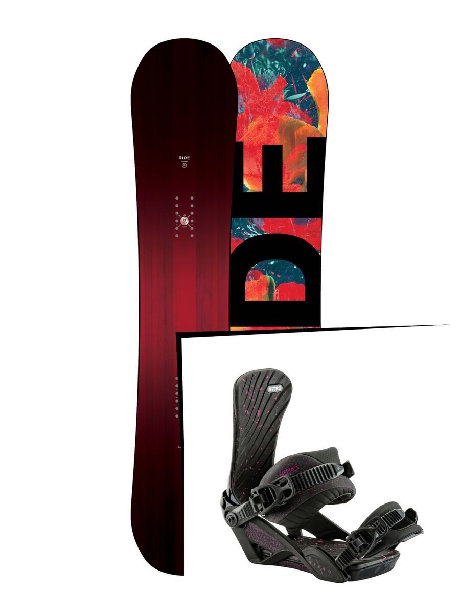 Set: Ride Saturday 2017 + Nitro Ivy 2017, darkness - Snowboardset - Bild 1