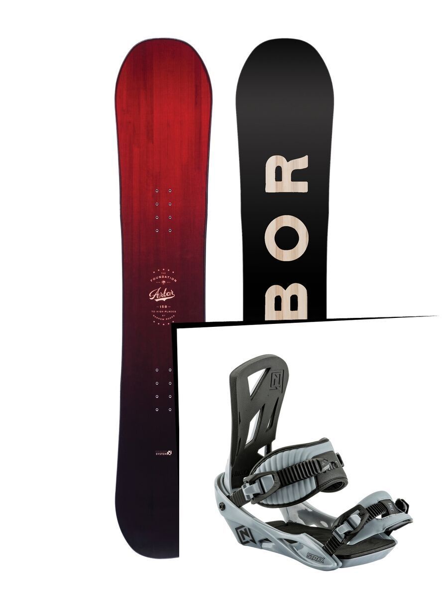 Set: Arbor Foundation 2017 + Nitro Staxx 2017, vapor grey - Snowboardset - Bild 1