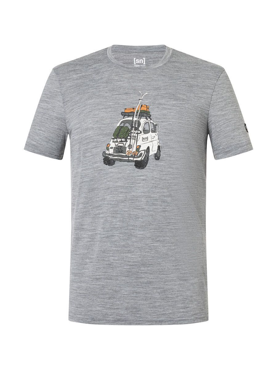 super.natural Carski Tee Herren, cashmere grey melange/various - Bild 1