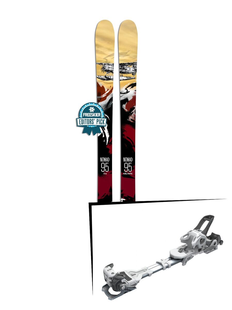 Set: Icelantic Nomad 95 2018 + Tyrolia Ambition 12 AT solid white black - Bild 1